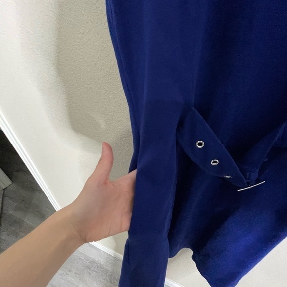 New York & Co Cobalt Blue Belted Middle Career Work Dress Small - Picture 4 of 8